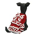【全5サイズ】ドッグウェア　犬服のワンピース　小中型犬用洋服　かわいいリボン+ドット柄 レッド dog wear (Sサイズ 首回り20-24cm * 着丈20-25cm * 胴回し35-37cm / 8180-2)
