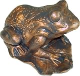 Eigenschaften JS GartenDeko e.K.  / Gartenfigur Kröte gross auf Blatt kupferfarben Höhe 28 cm