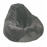 Velveteen Extra Large Smoked Swirl Bean Bag Chair By Elite Furniture