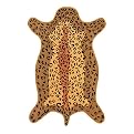 Leopard Design Rug - Tan/ Black (Hide-Shaped)