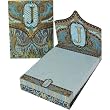 J Monogram Punch Studio Paisley 75-Page mini notepad - magnetic closure jewel on tab