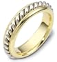 6mm cable two-tone wedding band ring (14K Gold)
