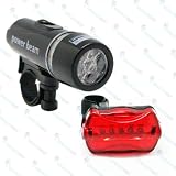 5 Led Bike Bicycle Headlight Torch & Tail Rear Flashlight Set