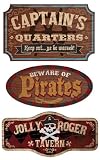 Karen Foster Wood Signs 3/Package, Pirate