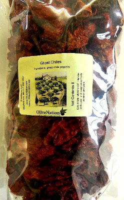 Dried Whole Ghost Chile (Bhut Jolokia) 4 oz. OliveNation Brand