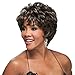YX Brown Natural Hair Wig afro Women Synthetic Wigs Short Wigs for Black Women as Real Hair Wigs 32CM(Dark Brown)