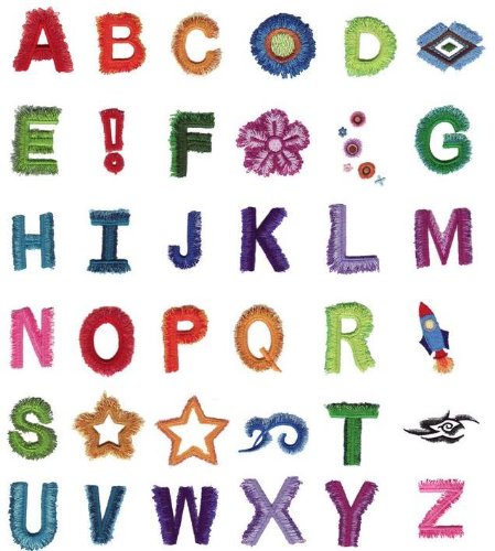 Brother/Babylock Embroidery Machine Card LOOPY LETTERS