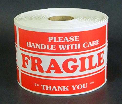 1 Roll, 500 Labels, Please Handle with Care Fragile Roll Size 3x5 Inches