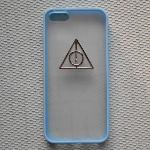 Morechoice Iphone 5C Case,harry Potter Deathly Hallows Iphone 5C Case,Iphone Case 5C Black Frosted Translucent Case (Blue)