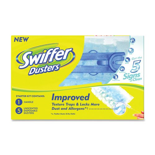 Duster W/Handle w/5 Cloths White - PAG40509