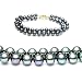 Double Strand 7-7.5 Inches 6-7mm Black Freshwater Cultured Pearl Bracelet