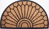 Sunburst Half Round - Size 18x30 - Premium Extra Heavy Duty Thick Natural Brush Coir & Rubber Door Mat by Iron Gate - The Outdoor & Welcome Rug Source - Save 50%