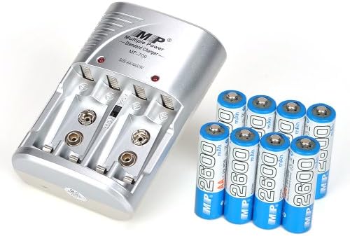 Universal Battery Charger + 8 AA Premium NiMH Rechargeable Batteries