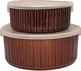 Sango Nova Brown Covered Storage Bowls, set of 2