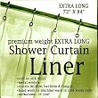 Extra Long PREMIUM Weight VINYL Shower Curtain/Liner 72'' wide x 84'' long - WHITE