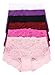 Simplicity Women's Sexy Underwear Floral Sheer Lace Boyshort Panties 6 Pack