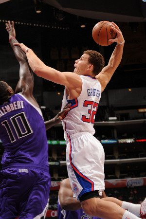 Sacramento Kings v Los Angeles Clippers: Blake Griffin and Samuel Dalembert Photographic Poster Print by Noah Graham, 24x36