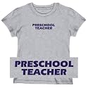T-Shirt Woman Heather Gray " Word Preschool Teacher " Occupations