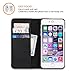 SHIELDON Slim Fit Leather Flip Kickstand Wallet Card Holder Case with Magnetic Closure for iPhone 6s Plus / 6 Plus - Black