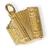 Bijou musique pendentif en plaqu� or : accord�on
