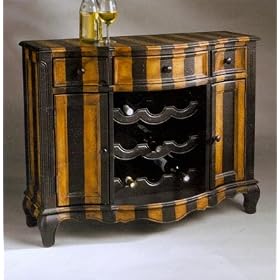 Parisian Striped Console Wine Cabinet by 
