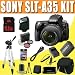 Sony Alpha SLT-A35 16 MP Digital SLR Kit with Translucent Mirror Technology w/ Sony SAL 18-55mm f/3.5-5.6 DT AF Lens + NPFW50 Battery/Charger + 3 Piece Filter Kit + External Flash + 16GB DavisMAX HDMI A35K Bundle
