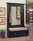 Black Entryway Storage Organizer Hall Tree Coat Hanger