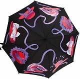 LAMPS BEAUTIFUL Fine Art Rain or Sun Umbrella--Automatic Folding Red Hats Umbrella by Galleria--Excellent customer service--see our feedback. Image