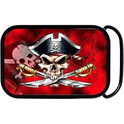 Full Color Pirate Skull Swords Crossbones Belt Buckle