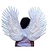 SACASUSA Large Duo Use Real Feather Angel Wings in White 24x22 inch