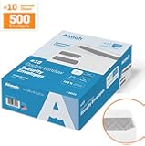 #10 Double Window Security Business Mailing Envelopes for Invoices, Statements and Legal Documents - GUMMED Closure, Security Tinted - Size 4-1/8 x 9-1/2 - White - 24 LB - 500 Count (30101)