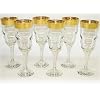 Italian Champagne Glass - flute with 14K Gold Rim Pattern - Set of 6