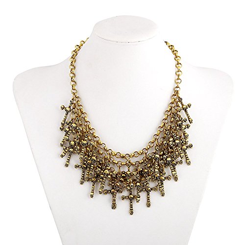Cos2be Pirate Skeleton Skull Necklace Vintage Statement Necklace