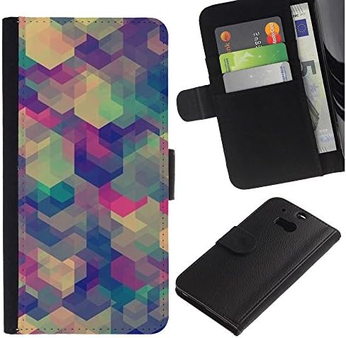 Be Good Phone Accessory // Leather Wallet Case Card Holder Flip Pouch for HTC One M8 // Art Pastel Soothing Pattern