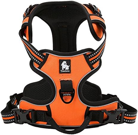 PAWSnCLUBS Pet Dog Front Range Harness 3M Reflective Outdoor Adventure Pet Vest with Handle, Orange XL