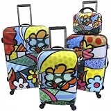 Britto Collection by Heys USA Flowers 4 Piece Luggage Set