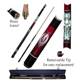 Designer Hard Wood Pool Stick - Demon Skull