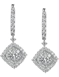 18k White Gold 1.56 Ctw 18kt Rhombus Diamond Earrings