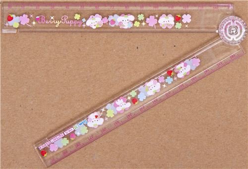 Imagen 2 de Bonita regla con el cachorro Berry Puppy, tréboles y fresas