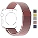 Apple Watch Band, Biaoge Milanese Loop Fully Magnetic Closure Clasp Stainless Steel Replacement Wrist Band for Apple Watch Series 1 Series 2 (42mm Rose Gold)