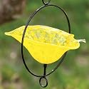 Yellow Hanging Glass Birdbath