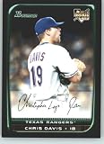 2008 Bowman Draft Baseball Cards # BDP14 Chris Davis (RC - Rookie Card) Texas Rangers - MLB Trading Card in a Protective Display Case