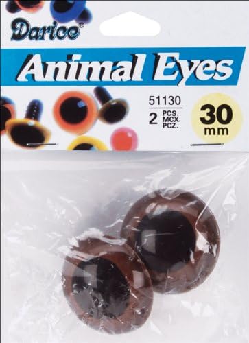 Bulk Buy: Darice Shank Back Animal Eyes 30mm 2/Pkg-Brown