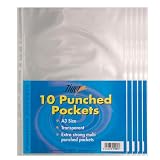 50 Pack of A3 Strong Plastic Poly Pockets Wallet Sleeves Clear