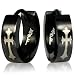 Black Stainless Steel Cross Black Huggie Hoop Earrings