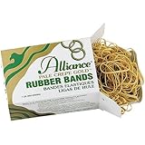 Alliance Pale Crepe Gold Size #12 (1 3/4 x 1/16 Inches) Premium Rubber Band, 1 Pound Box (Approximately 3850 Bands per Pound) (20125)