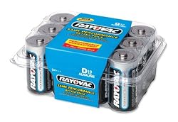 Rayovac Alkaline Batteries, D Size, 12-Count Packages (Pack of 2)
