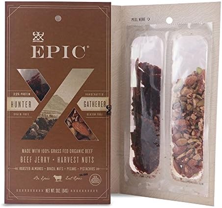 Epic Mix Hunter Gatherer, (Organic Beef Jerky with Harvest Nuts 3 Oz)