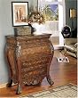 Masterpiece Secretary Desk Faux Burnished Dark Pecan Grain Finish with Light Gold/Silver Tipping By Powell Furniture