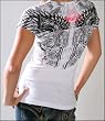 Sinful Clothing - Women's Love Guns Baby Tee in White S808-WHI